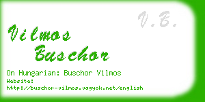 vilmos buschor business card